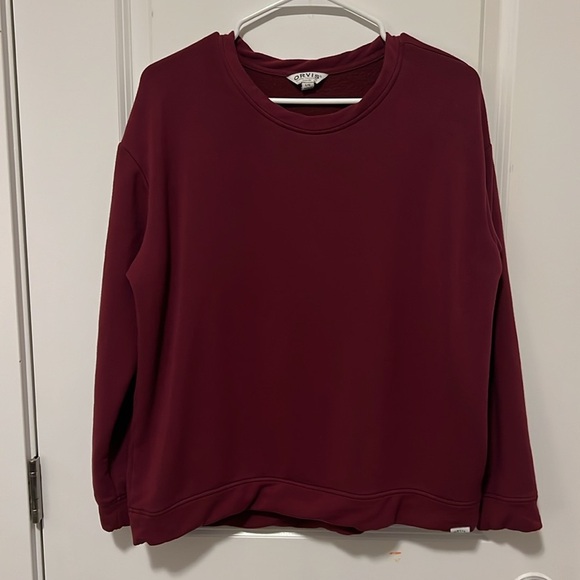Orvis women’s maroon crewneck size large. - Picture 1 of 7